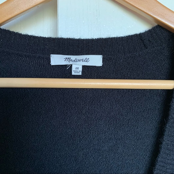 NWOT Madewell Wrap-Front Pullover Sweater in True Black Size 2X - Picture 7 of 10
